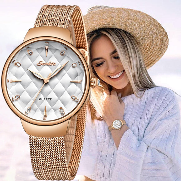 SUNKTA Brand Luxury Watch Women